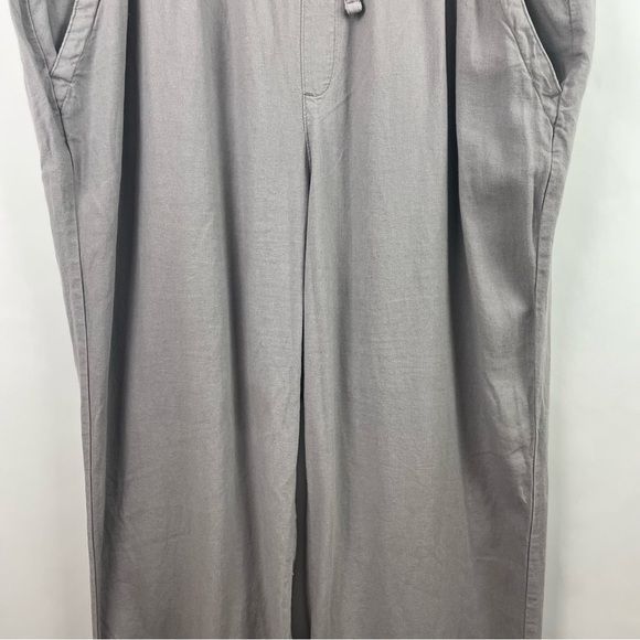 Old Navy Wide Leg Linen Blend Pants Pull On Basalt Color Neutral Minimalist XL - Picture 5 of 14